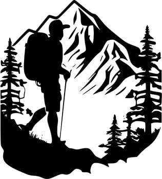 Hiking - High Quality Vector Logo - Vector illustration ideal for T-shirt graphic