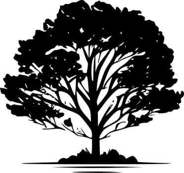 Tree, Black and White Vector illustration