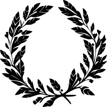 Wreath, Black and White Vector illustration