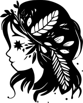 Boho - Black and White Isolated Icon - Vector illustration