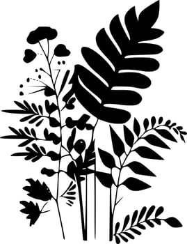 Botanical, Black and White Vector illustration