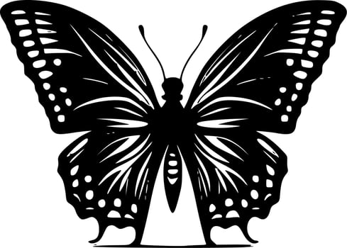 Butterfly, Black and White Vector illustration