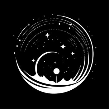 Celestial, Black and White Vector illustration