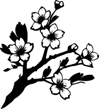 Cherry Blossom - Minimalist and Flat Logo - Vector illustration