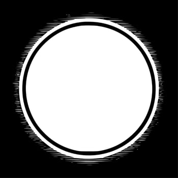Circle Frame, Black and White Vector illustration