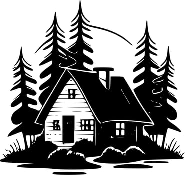 Cottagecore, Black and White Vector illustration