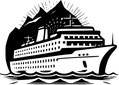 Cruise - Black and White Isolated Icon - Vector illustration