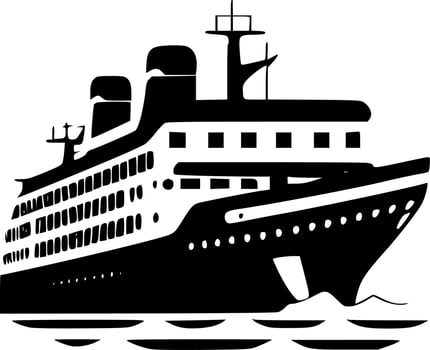 Cruise Ship - Minimalist and Flat Logo - Vector illustration