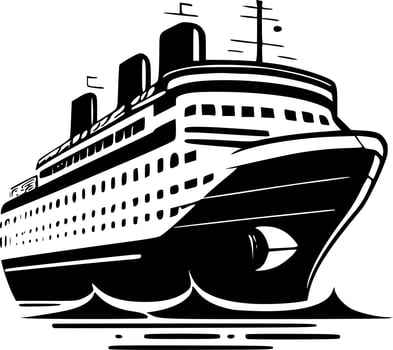 Cruise Ship - Minimalist and Flat Logo - Vector illustration