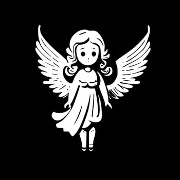 Angel, Minimalist and Simple Silhouette - Vector illustration
