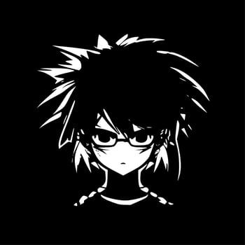 Anime - Minimalist and Flat Logo - Vector illustration