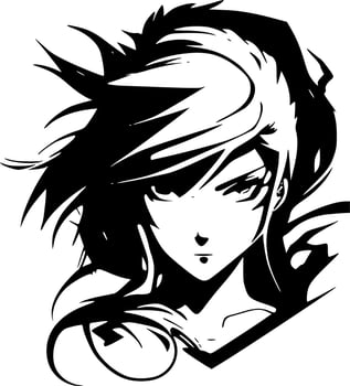 Anime - Minimalist and Flat Logo - Vector illustration