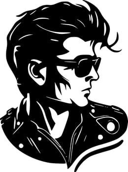 Biker - Minimalist and Flat Logo - Vector illustration