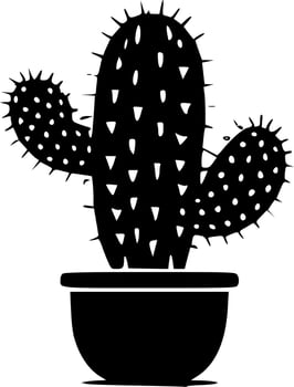 Cactus, Black and White Vector illustration