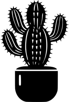 Cactus, Black and White Vector illustration