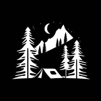 Camping - Minimalist and Flat Logo - Vector illustration