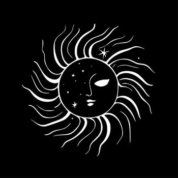 Celestial - Black and White Isolated Icon - Vector illustration