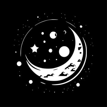 Celestial - Black and White Isolated Icon - Vector illustration