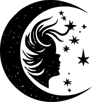 Celestial, Black and White Vector illustration