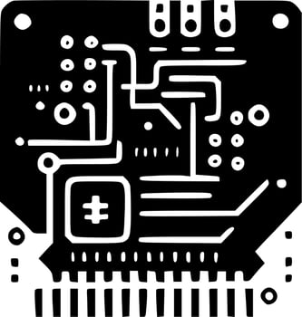 Circuit Board - Minimalist and Flat Logo - Vector illustration