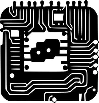 Circuit Board - Minimalist and Flat Logo - Vector illustration