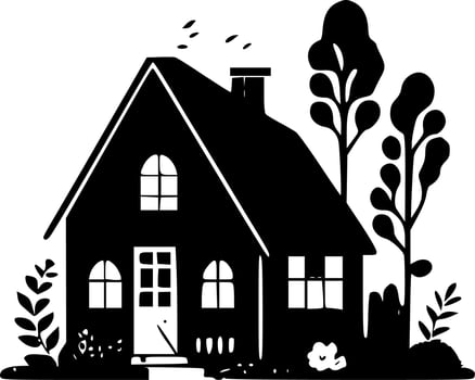 Cottage, Minimalist and Simple Silhouette - Vector illustration