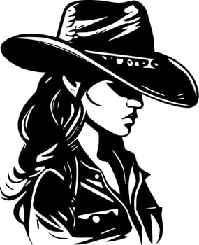 Cowgirl - High Quality Vector Logo - Vector illustration ideal for T-shirt graphic