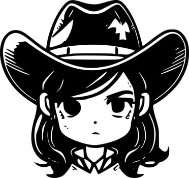 Cowgirl, Minimalist and Simple Silhouette - Vector illustration