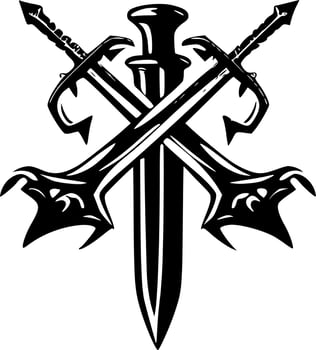Crossed Swords - Minimalist and Flat Logo - Vector illustration