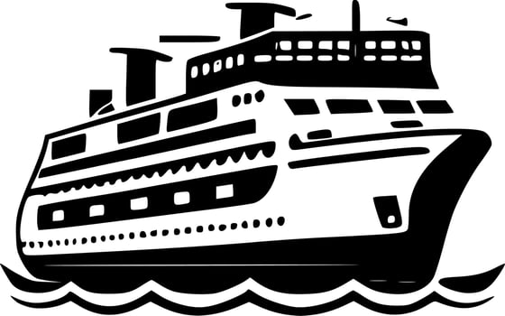 Cruise, Minimalist and Simple Silhouette - Vector illustration