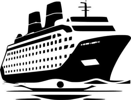 Cruise Ship - Minimalist and Flat Logo - Vector illustration
