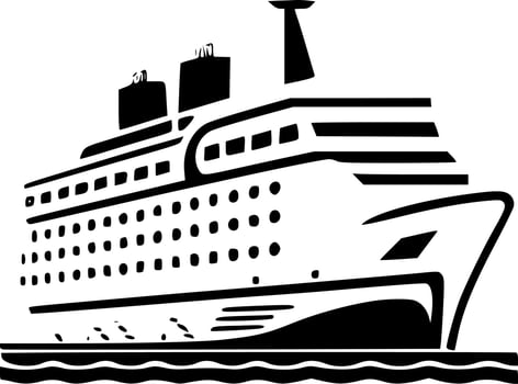 Cruise Ship - Minimalist and Flat Logo - Vector illustration