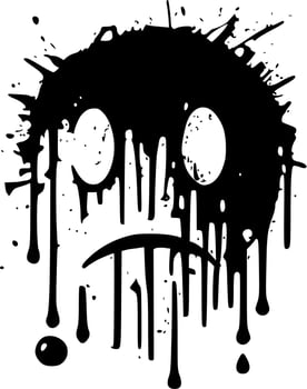 Distressed, Black and White Vector illustration