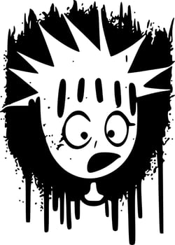 Distressed - Black and White Isolated Icon - Vector illustration