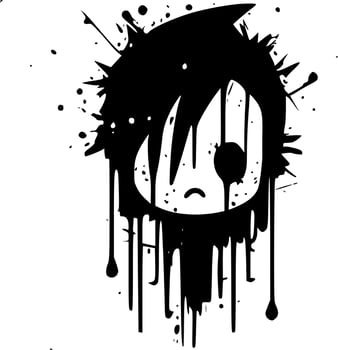 Distressed, Black and White Vector illustration