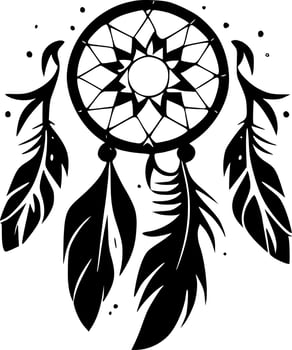 Dreamcatcher, Black and White Vector illustration