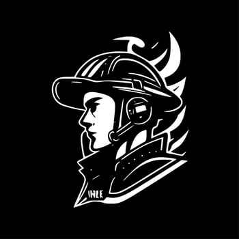 Firefighter - Minimalist and Flat Logo - Vector illustration