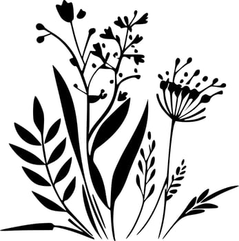 Floral, Minimalist and Simple Silhouette - Vector illustration