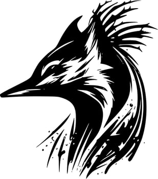 Fox - Black and White Isolated Icon - Vector illustration