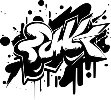 Graffiti, Black and White Vector illustration