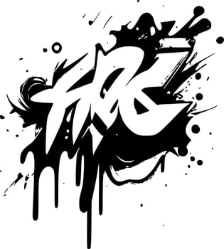 Graffiti - Black and White Isolated Icon - Vector illustration