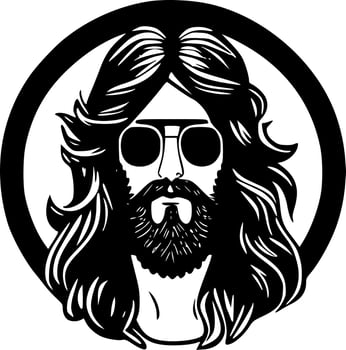 Hippie, Minimalist and Simple Silhouette - Vector illustration