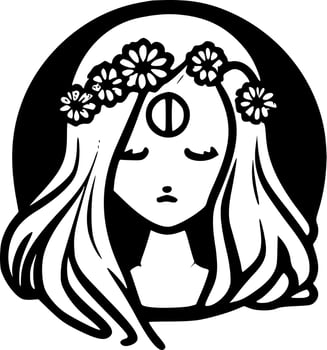 Hippie, Minimalist and Simple Silhouette - Vector illustration