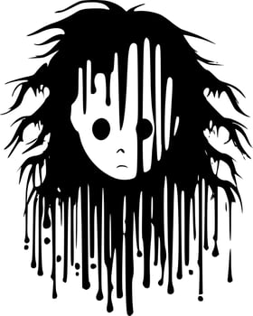 Horror, Black and White Vector illustration