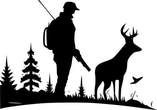 Hunting - Minimalist and Flat Logo - Vector illustration