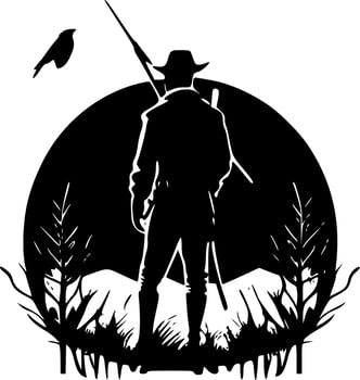 Hunting - Minimalist and Flat Logo - Vector illustration
