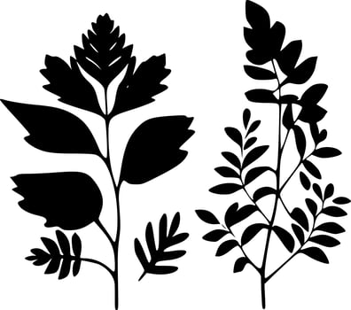 Leaves, Minimalist and Simple Silhouette - Vector illustration