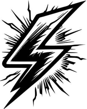 Lightning, Black and White Vector illustration