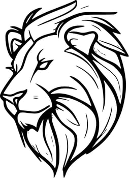 Lion, Minimalist and Simple Silhouette - Vector illustration