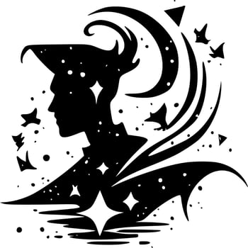 Magic - Black and White Isolated Icon - Vector illustration